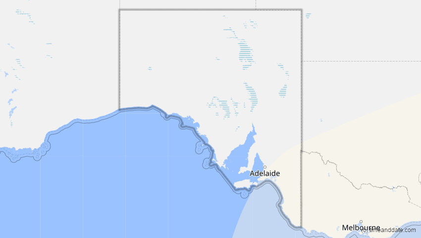 A map of South Australia, Australien, showing the path of the 23. Jul 2047 Partielle Sonnenfinsternis