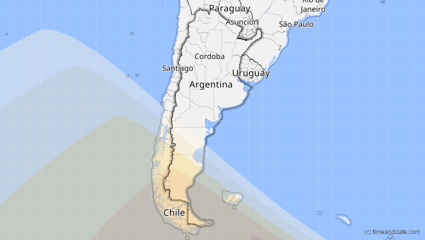 A map of Argentinien, showing the path of the 16. Dez 2047 Partielle Sonnenfinsternis