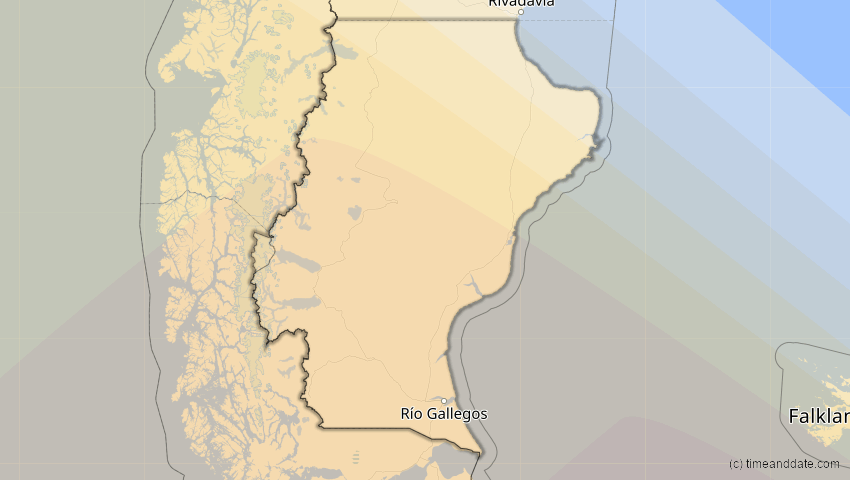 A map of Santa Cruz, Argentinien, showing the path of the 16. Dez 2047 Partielle Sonnenfinsternis