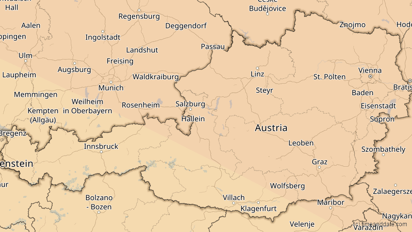 A map of Österreich, showing the path of the 11. Jun 2048 Ringförmige Sonnenfinsternis