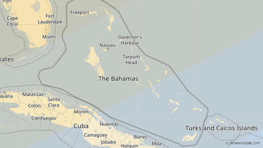 A map of Bahamas, showing the path of the 11. Jun 2048 Ringförmige Sonnenfinsternis