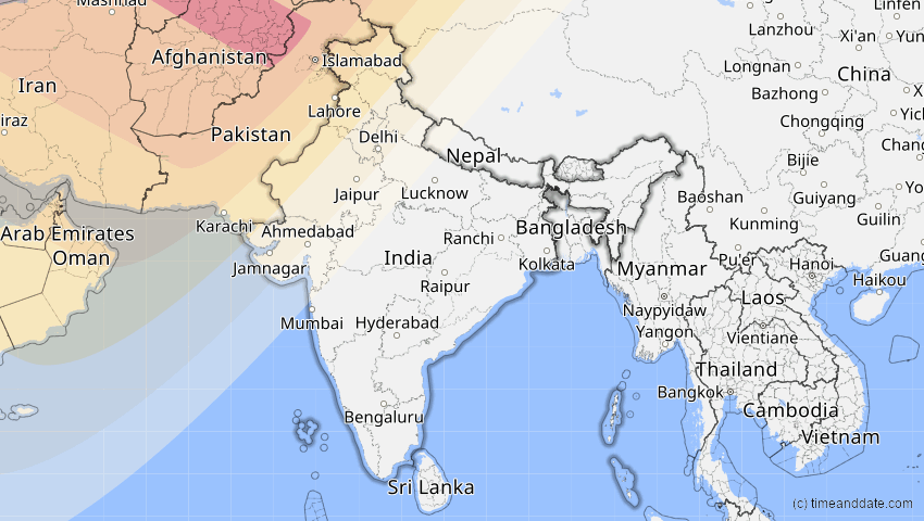 A map of Indien, showing the path of the 11. Jun 2048 Ringförmige Sonnenfinsternis