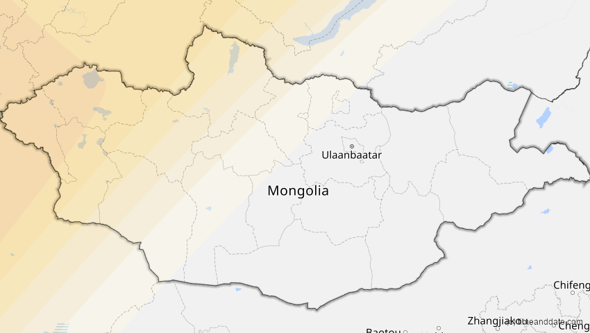 A map of Mongolei, showing the path of the 11. Jun 2048 Ringförmige Sonnenfinsternis
