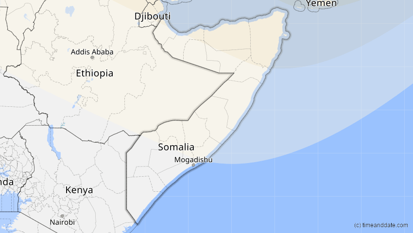 A map of Somalia, showing the path of the 11. Jun 2048 Ringförmige Sonnenfinsternis