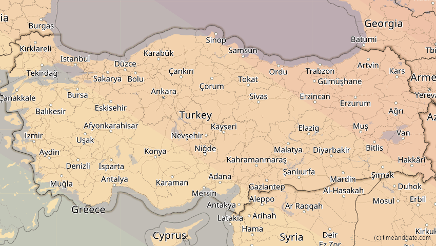 A map of Türkei, showing the path of the 11. Jun 2048 Ringförmige Sonnenfinsternis