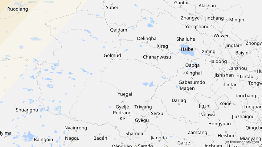 A map of Qinghai, China, showing the path of the 11. Jun 2048 Ringförmige Sonnenfinsternis