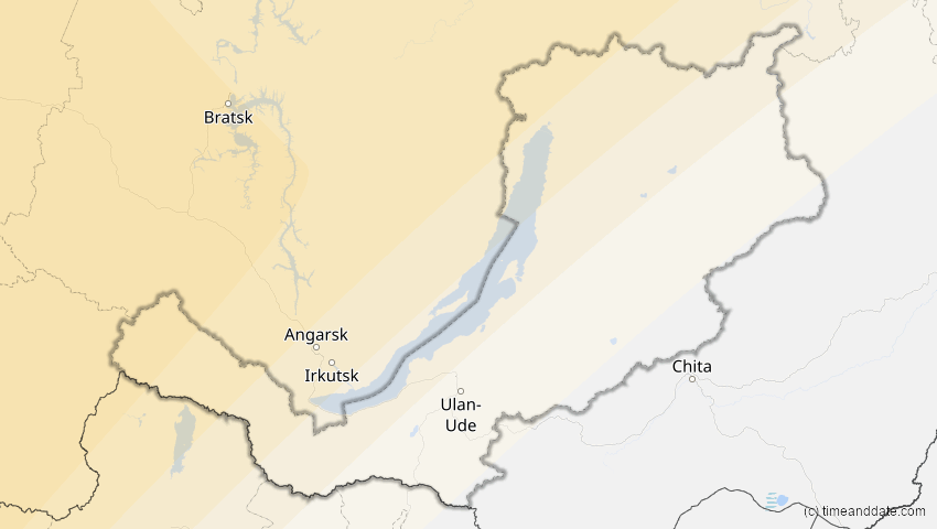 A map of Burjatien, Russland, showing the path of the 11. Jun 2048 Ringförmige Sonnenfinsternis