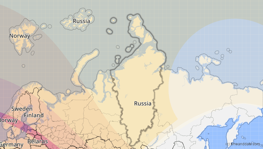 A map of Krasnojarsk, Russland, showing the path of the 11. Jun 2048 Ringförmige Sonnenfinsternis
