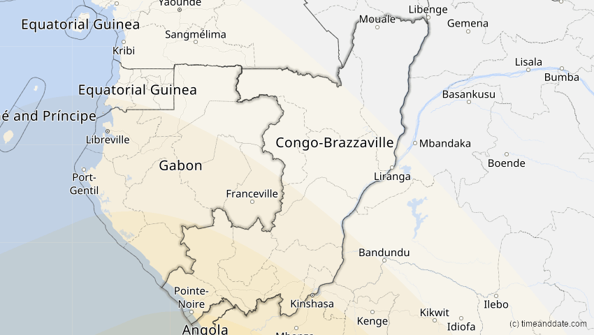 A map of Kongo, showing the path of the 5. Dez 2048 Totale Sonnenfinsternis