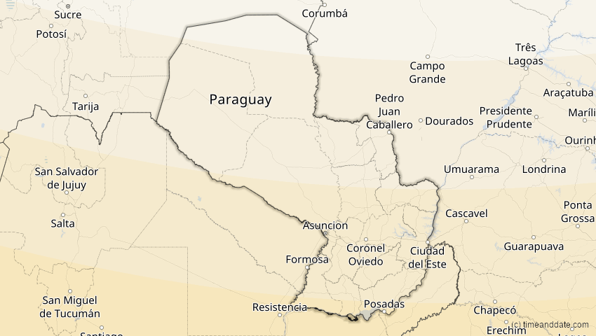 A map of Paraguay, showing the path of the 5. Dez 2048 Totale Sonnenfinsternis
