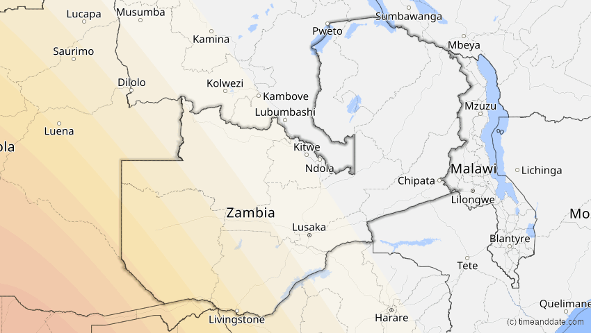 A map of Sambia, showing the path of the 5. Dez 2048 Totale Sonnenfinsternis