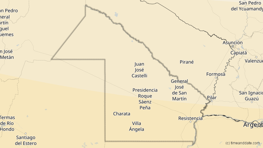 A map of Chaco, Argentinien, showing the path of the 5. Dez 2048 Totale Sonnenfinsternis