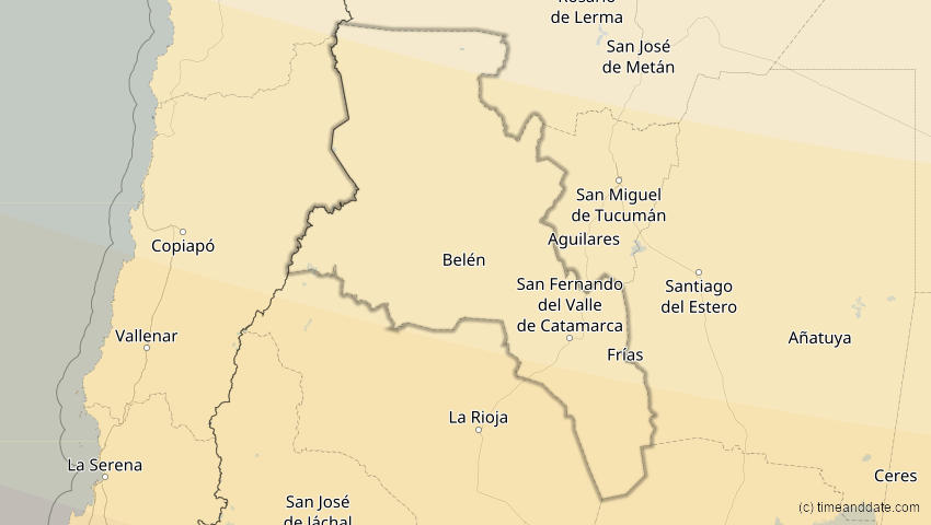 A map of Catamarca, Argentinien, showing the path of the 5. Dez 2048 Totale Sonnenfinsternis