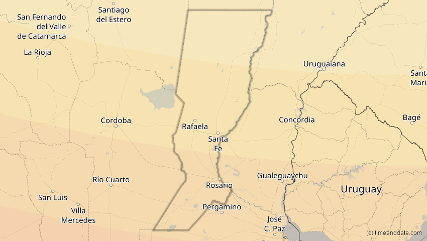 A map of Santa Fe, Argentinien, showing the path of the 5. Dez 2048 Totale Sonnenfinsternis