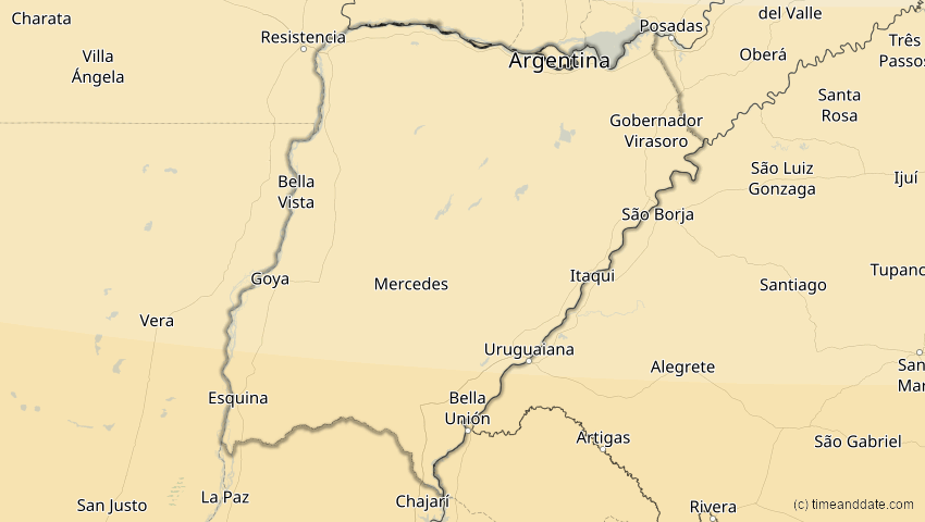 A map of Corrientes, Argentinien, showing the path of the 5. Dez 2048 Totale Sonnenfinsternis