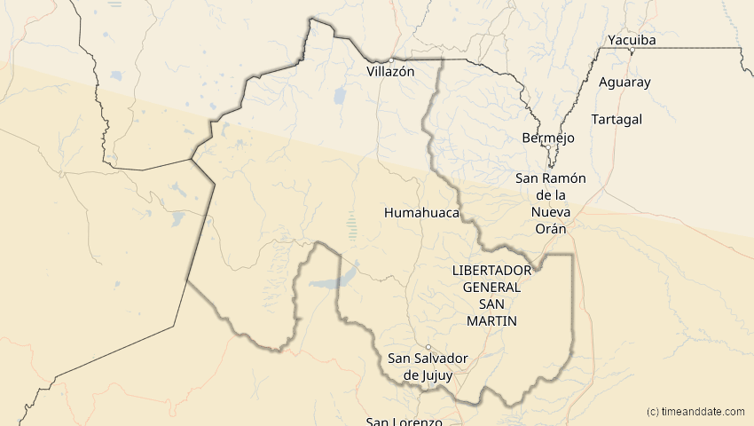 A map of Jujuy, Argentinien, showing the path of the 5. Dez 2048 Totale Sonnenfinsternis