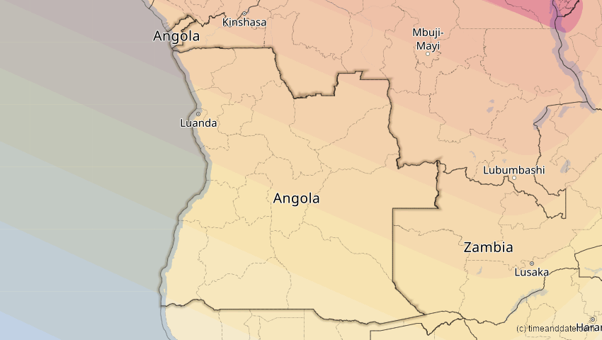 A map of Angola, showing the path of the 31. Mai 2049 Ringförmige Sonnenfinsternis