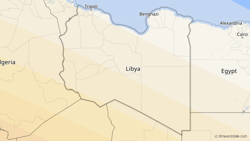A map of Libyen, showing the path of the 31. Mai 2049 Ringförmige Sonnenfinsternis