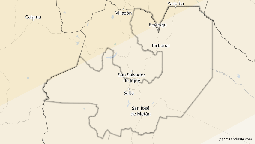 A map of Salta, Argentinien, showing the path of the 31. Mai 2049 Ringförmige Sonnenfinsternis