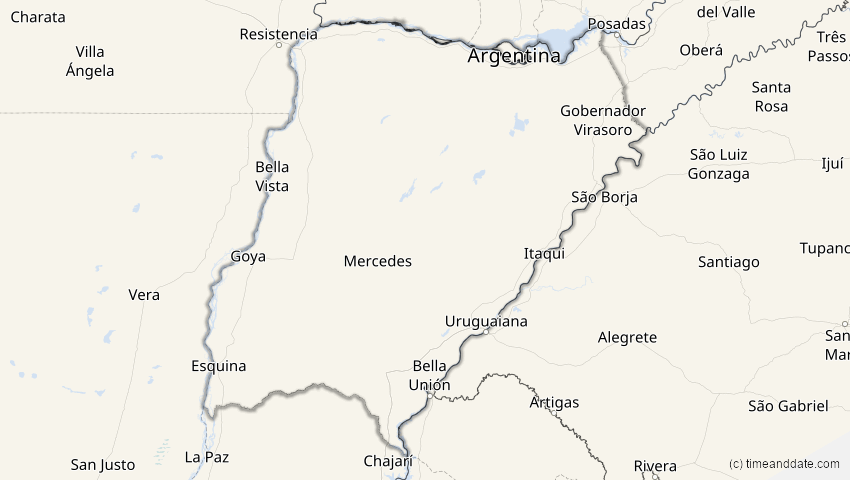 A map of Corrientes, Argentinien, showing the path of the 31. Mai 2049 Ringförmige Sonnenfinsternis