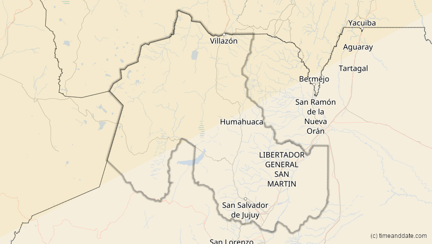 A map of Jujuy, Argentinien, showing the path of the 31. Mai 2049 Ringförmige Sonnenfinsternis
