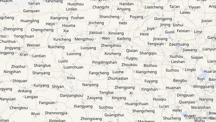 A map of Henan, China, showing the path of the 25. Nov 2049 Totale Sonnenfinsternis