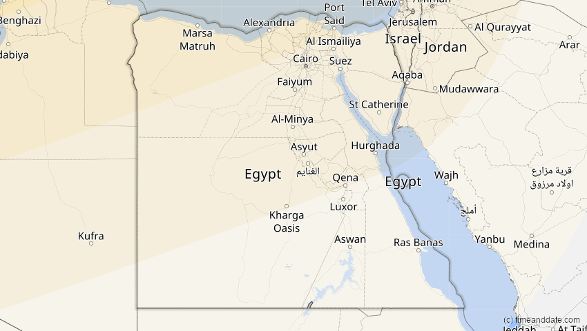 A map of Ägypten, showing the path of the 14. Nov 2050 Partielle Sonnenfinsternis