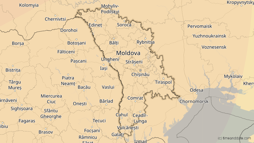 A map of Moldawien, showing the path of the 14. Nov 2050 Partielle Sonnenfinsternis