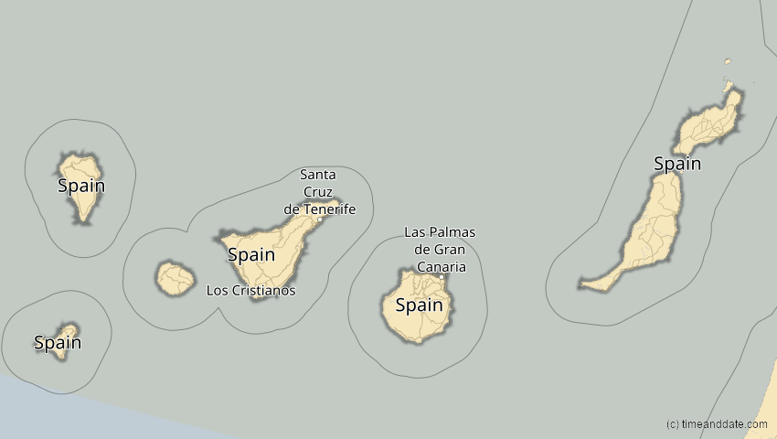A map of Kanarische Inseln, Spanien, showing the path of the 14. Nov 2050 Partielle Sonnenfinsternis