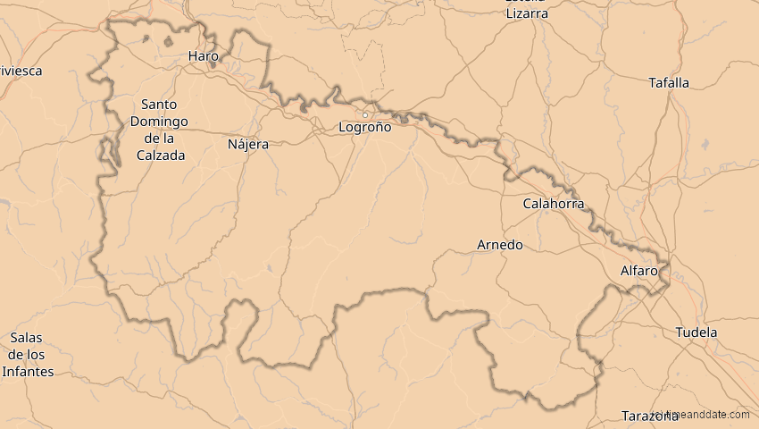 A map of Rioja, Spanien, showing the path of the 14. Nov 2050 Partielle Sonnenfinsternis