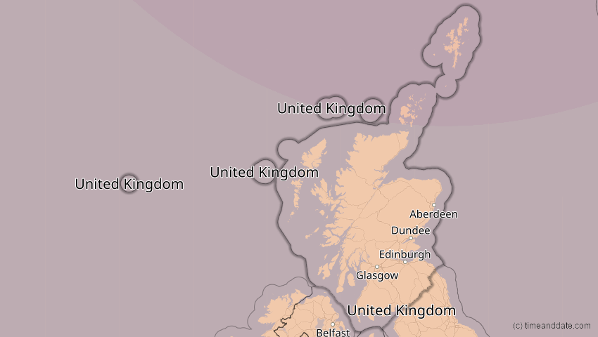 A map of Schottland, Großbritannien, showing the path of the 14. Nov 2050 Partielle Sonnenfinsternis