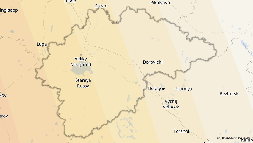 A map of Nowgorod, Russland, showing the path of the 14. Nov 2050 Partielle Sonnenfinsternis
