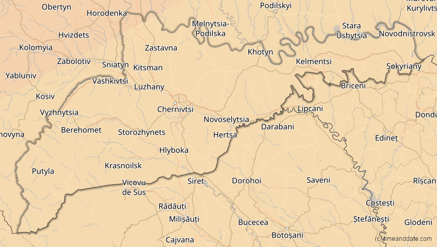 A map of Tscherniwzi, Ukraine, showing the path of the 14. Nov 2050 Partielle Sonnenfinsternis
