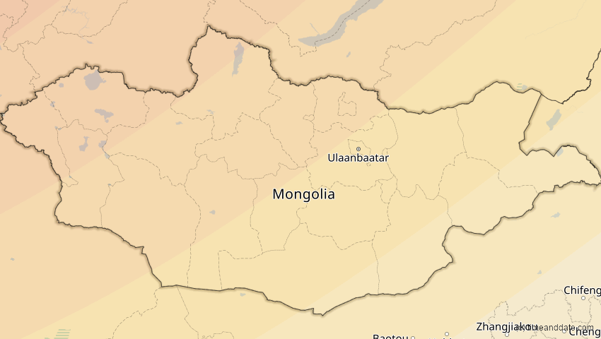 A map of Mongolei, showing the path of the 11. Apr 2051 Partielle Sonnenfinsternis