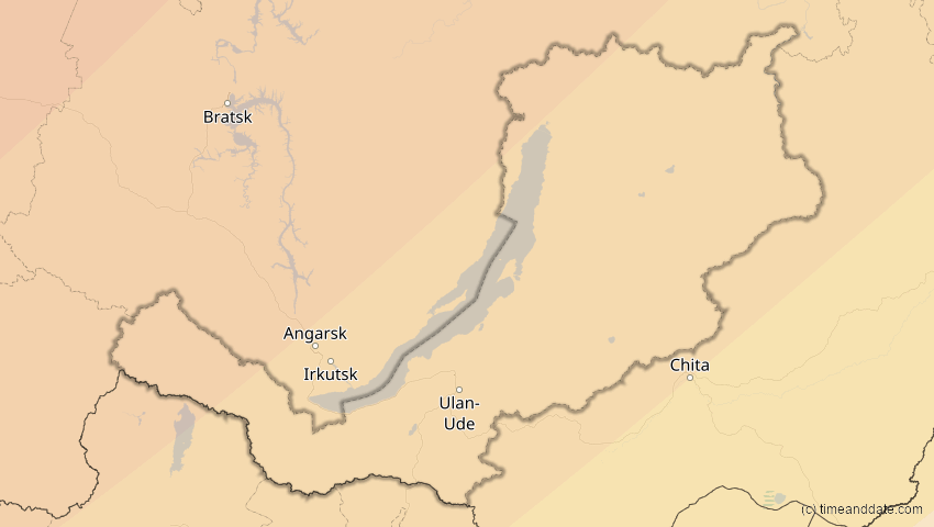 A map of Burjatien, Russland, showing the path of the 11. Apr 2051 Partielle Sonnenfinsternis