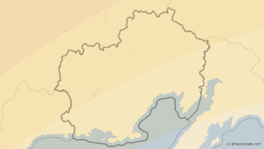 A map of Magadan, Russland, showing the path of the 11. Apr 2051 Partielle Sonnenfinsternis