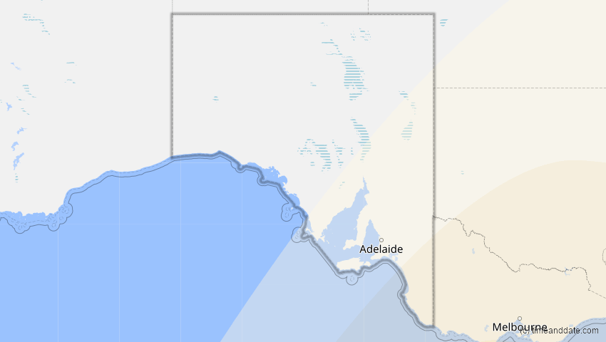 A map of South Australia, Australien, showing the path of the 5. Okt 2051 Partielle Sonnenfinsternis