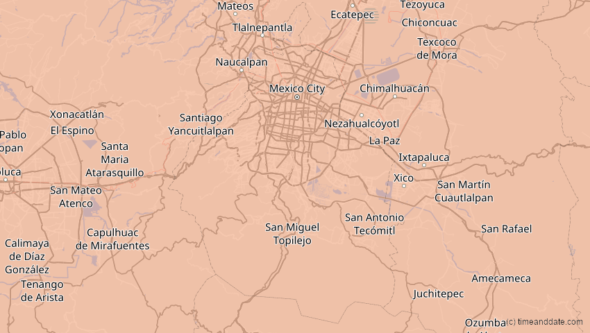 A map of Ciudad de México, Mexiko, showing the path of the 30. Mär 2052 Totale Sonnenfinsternis