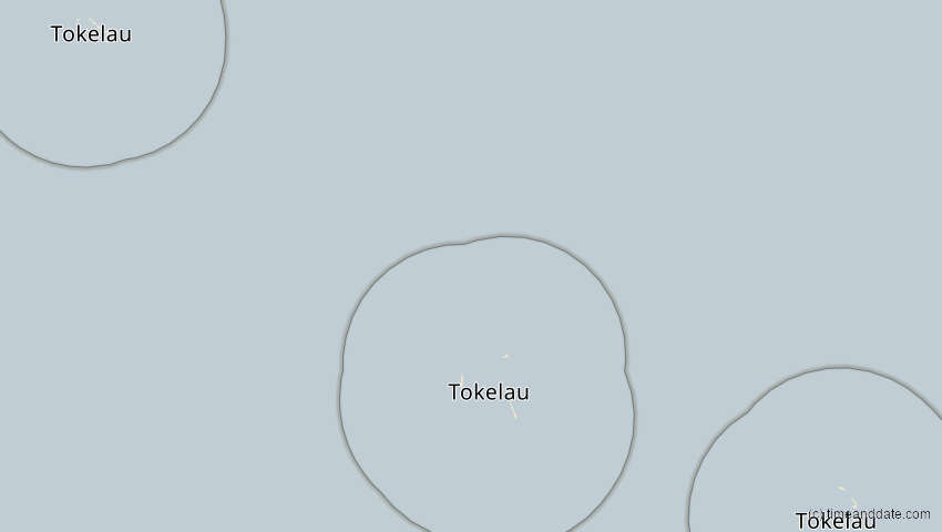 A map of Tokelau, showing the path of the 23. Sep 2052 Ringförmige Sonnenfinsternis