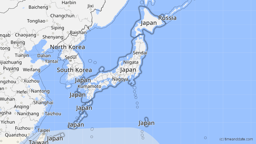 A map of Japan, showing the path of the 20. Mär 2053 Ringförmige Sonnenfinsternis