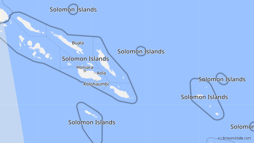 A map of Salomonen, showing the path of the 20. Mär 2053 Ringförmige Sonnenfinsternis