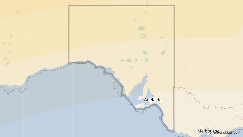 A map of South Australia, Australien, showing the path of the 20. Mär 2053 Ringförmige Sonnenfinsternis