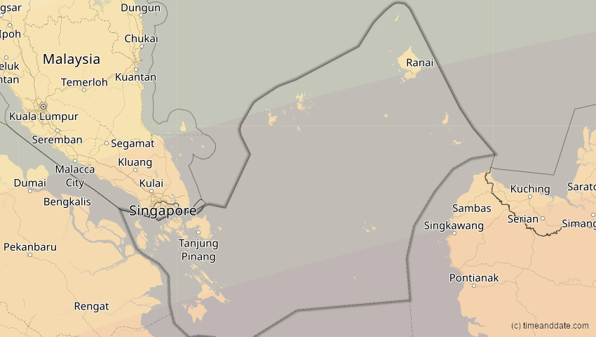 A map of Kepulauan Riau, Indonesien, showing the path of the 20. Mär 2053 Ringförmige Sonnenfinsternis