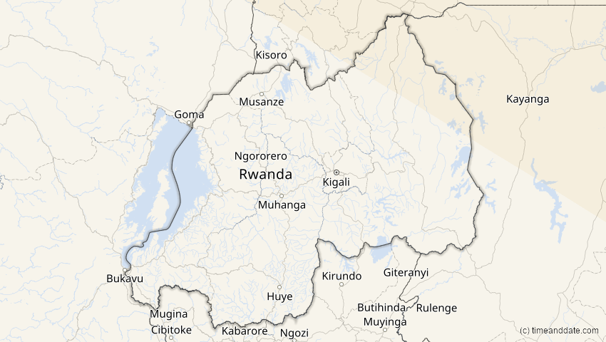 A map of Ruanda, showing the path of the 12. Sep 2053 Totale Sonnenfinsternis
