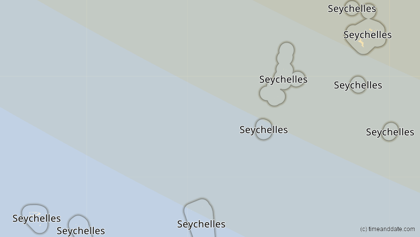 A map of Seychellen, showing the path of the 12. Sep 2053 Totale Sonnenfinsternis