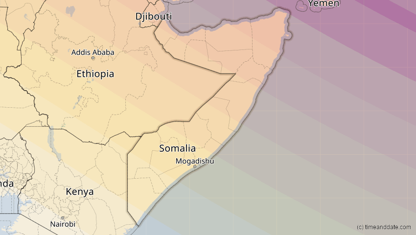 A map of Somalia, showing the path of the 12. Sep 2053 Totale Sonnenfinsternis