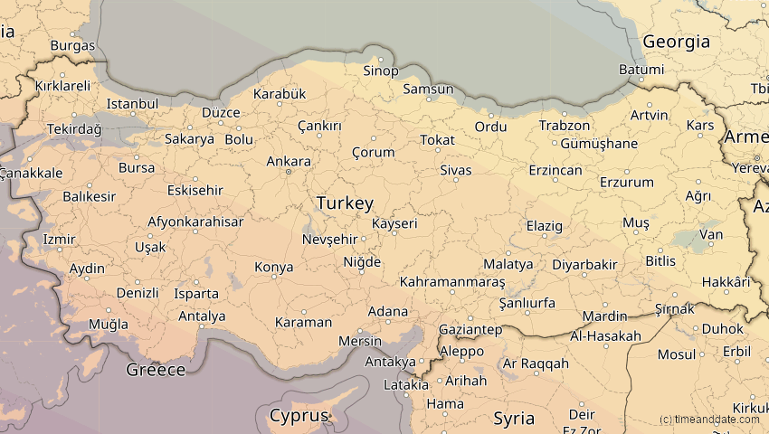 A map of Türkei, showing the path of the 12. Sep 2053 Totale Sonnenfinsternis
