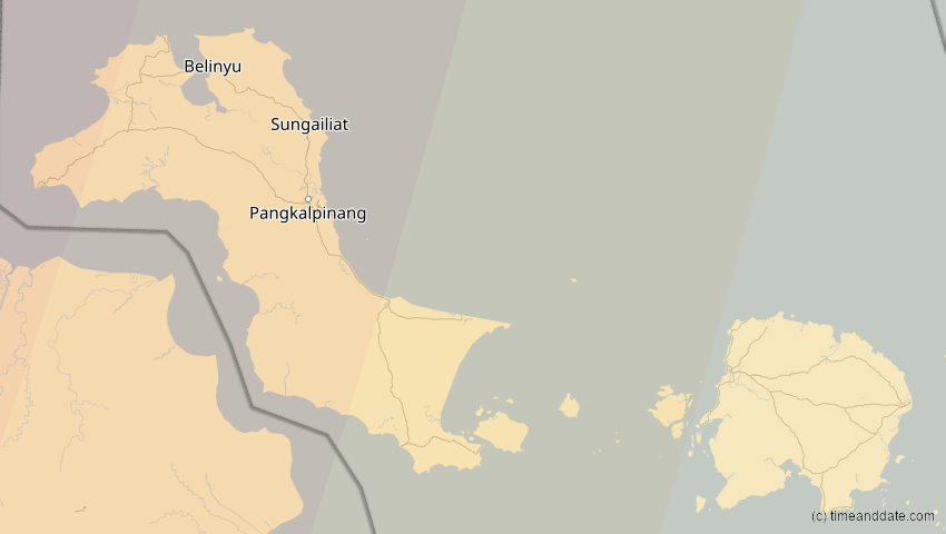 A map of Bangka-Belitung, Indonesien, showing the path of the 12. Sep 2053 Totale Sonnenfinsternis