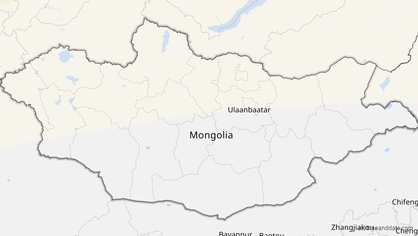 A map of Mongolei, showing the path of the 2. Sep 2054 Partielle Sonnenfinsternis