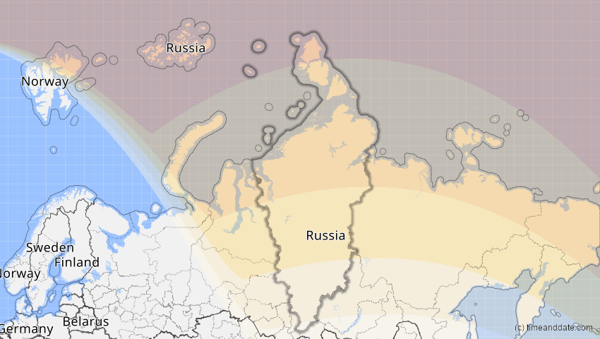 A map of Krasnojarsk, Russland, showing the path of the 2. Sep 2054 Partielle Sonnenfinsternis